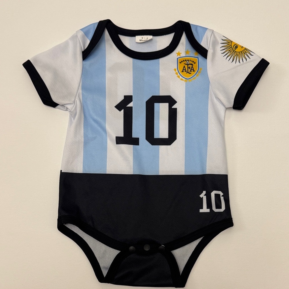 Baby Argentina Messi Inspired Jersey One Piece 3-6m